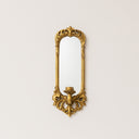 Ornate Metal Antique Gold Mirrored Candle Sconce