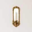 Ornate Metal Antique Gold Mirrored Candle Sconce