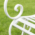 Ornate Metal Distressed White Garden Chair - 55cm x 92cm