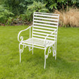 Ornate Metal Distressed White Garden Chair - 55cm x 92cm