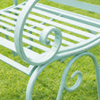Ornate Metal Sage Green Garden Chair - 55cm x 92cm