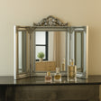 Ornate Silver Dressing Table Triple Mirror