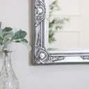 Ornate Silver Wall Mirror with Bevelled Glass 52cm x 42cm