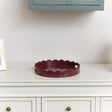 Oxblood Red Round Scalloped Tray 30cm