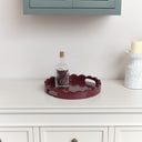 Oxblood Red Round Scalloped Tray 30cm