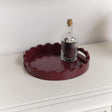 Plum Red Round Scalloped Tray 30cm