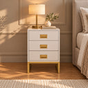 Pair of 3 Drawer Bedside Table - Elle Stone Range
