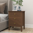 Pair of 3 Drawer Bedside Table - Hales Dark Wood Range