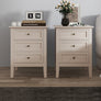 Pair of 3 Drawer Bedside Tables - Rowley Taupe Grey Range