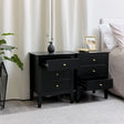 Pair of 3 Drawer Bedside Tables - Hales Black Range