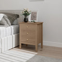 Pair of 3 Drawer Bedside Tables - Hales Pale Wood Range