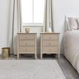 Pair of 3 Drawer Bedside Tables - Hales Tan Range