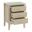 Pair of 3 Drawer Bedside Tables - Hales Taupe Range