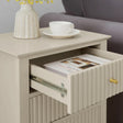 Pair of 3 Drawer Bedside Tables - Hales Taupe Range