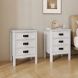 Pair of 3 Drawer Bedside Tables - Lawrence Ivory Range