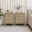 Pair of 3 Drawer Bedside Tables - Lawrence Mocha Range