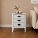 Pair of 3 Drawer Bedside Tables - Lawrence White Ivory Range