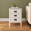 Pair of 3 Drawer Bedside Tables - Lawrence White Ivory Range