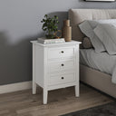 Pair of 3 Drawer Bedside Tables - Rowley White Range