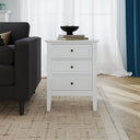 Pair of 3 Drawer Bedside Tables - Rowley White Range