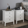 Pair of 3 Drawer Bedside Tables - Rowley White Range