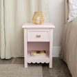 Pair Of 3 Drawer Scalloped Bedside Tables - Staunton Pink Range