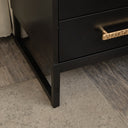 Pair of Black 3 Drawer Bedside Tables - Luna Black Range