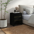 Pair of Black 3 Drawer Bedside Tables - Meridian Black Range