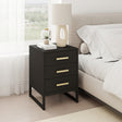 Pair of Black 3 Drawer Bedsides - Luna Black Range