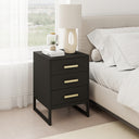Pair of Black 3 Drawer Bedsides - Luna Black Range