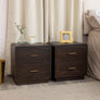 Pair of Dark Wood 2 Drawer Bedside Tables - Kingsley Range