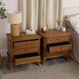 Pair of Dark Wood 3 Drawer Extra Wide Bedside Tables - Ashwell Range
