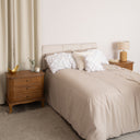 Pair of Dark Wood 3 Drawer Extra Wide Bedside Tables - Ashwell Range
