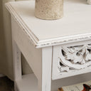 Pair of Distressed White Mango Wood Bohemian Bedside Tables - Freya White Range