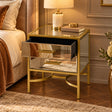 Pair of Gold Mirrored 2 Drawer Bedside Tables - Venus Range