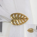 Pair of Gold Monstera Leaf Curtain Holdbacks