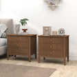 Pair Of Large 3 Drawer Bedside Tables - Hales Dark Wood Range