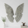 Pair of Large Grey Feather Effect Angel Wings - 48cm x 110cm