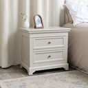 Pair Of Large Taupe-Grey Two Drawer Bedside Tables - Daventry Taupe-Grey Range