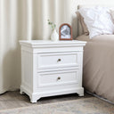 Pair Of Large White Two Drawer Bedside Tables - Daventry White Range