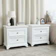 Pair Of Large White Two Drawer Bedside Tables - Daventry White Range
