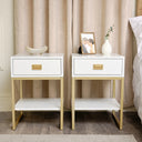 Pair of One Drawer Bedside Tables - Elle White Range