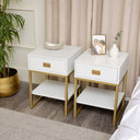 Pair of One Drawer Bedside Tables - Elle White Range