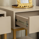 Pair of One Drawer Bedside Tables - Liana Taupe Range