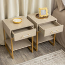 Pair of One Drawer Bedside Tables - Liana Taupe Range