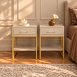 Pair of One Drawer Bedside Tables - Liana Taupe Range