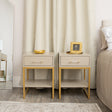 Pair of One Drawer Bedside Tables - Liana Taupe Range