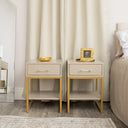 Pair of One Drawer Bedside Tables - Liana Taupe Range
