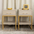Pair of One Drawer Bedside Tables - Liana Taupe Range