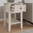 Pair Of One Drawer Bedside Tables - Rowley Pale Cream Range